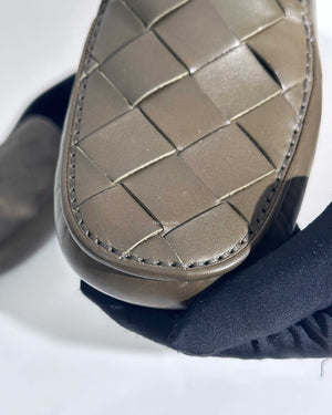 Bottega Veneta Olive Leather Men's Driving Loafers Size 42.5-12