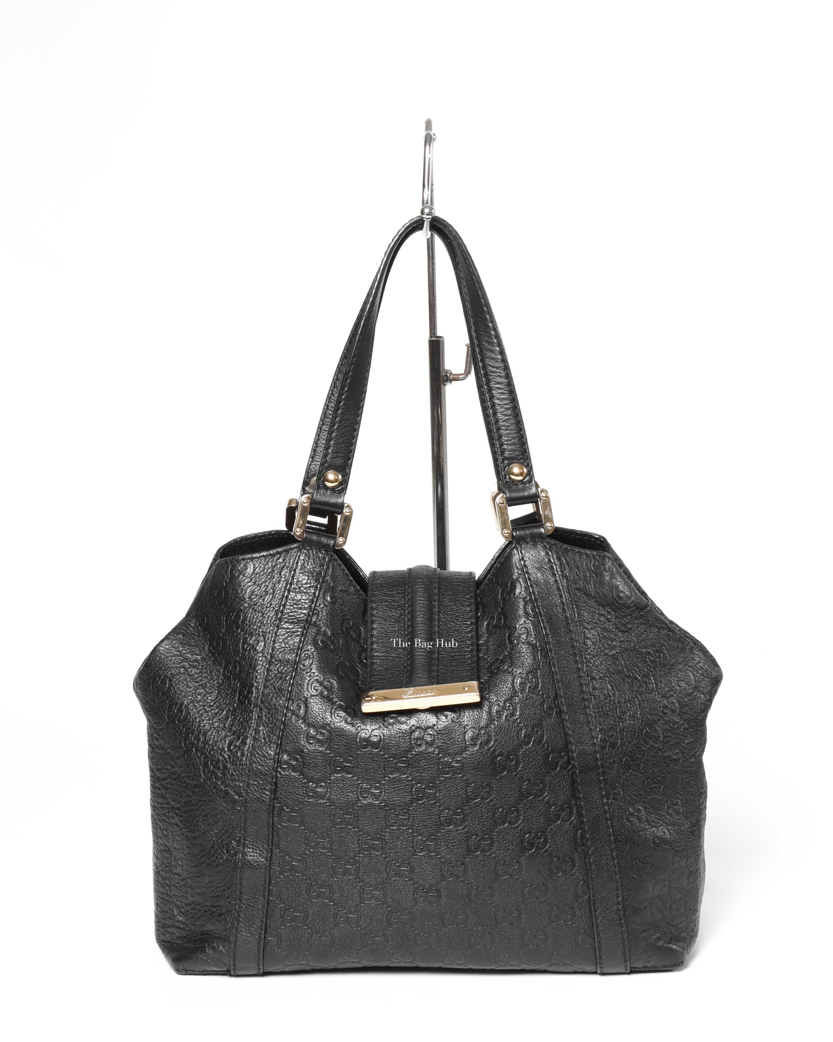 Gucci Black Guccissima Tote Leather Bag-2