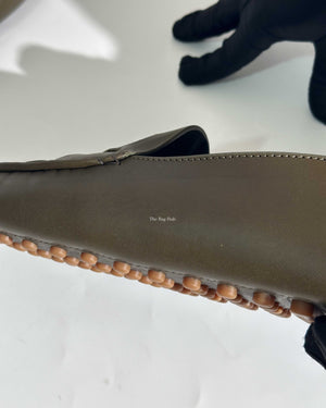 Bottega Veneta Olive Leather Men's Driving Loafers Size 42.5-19