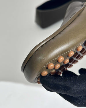Bottega Veneta Olive Leather Men's Driving Loafers Size 42.5-20