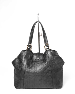 Gucci Black Guccissima Tote Leather Bag-3