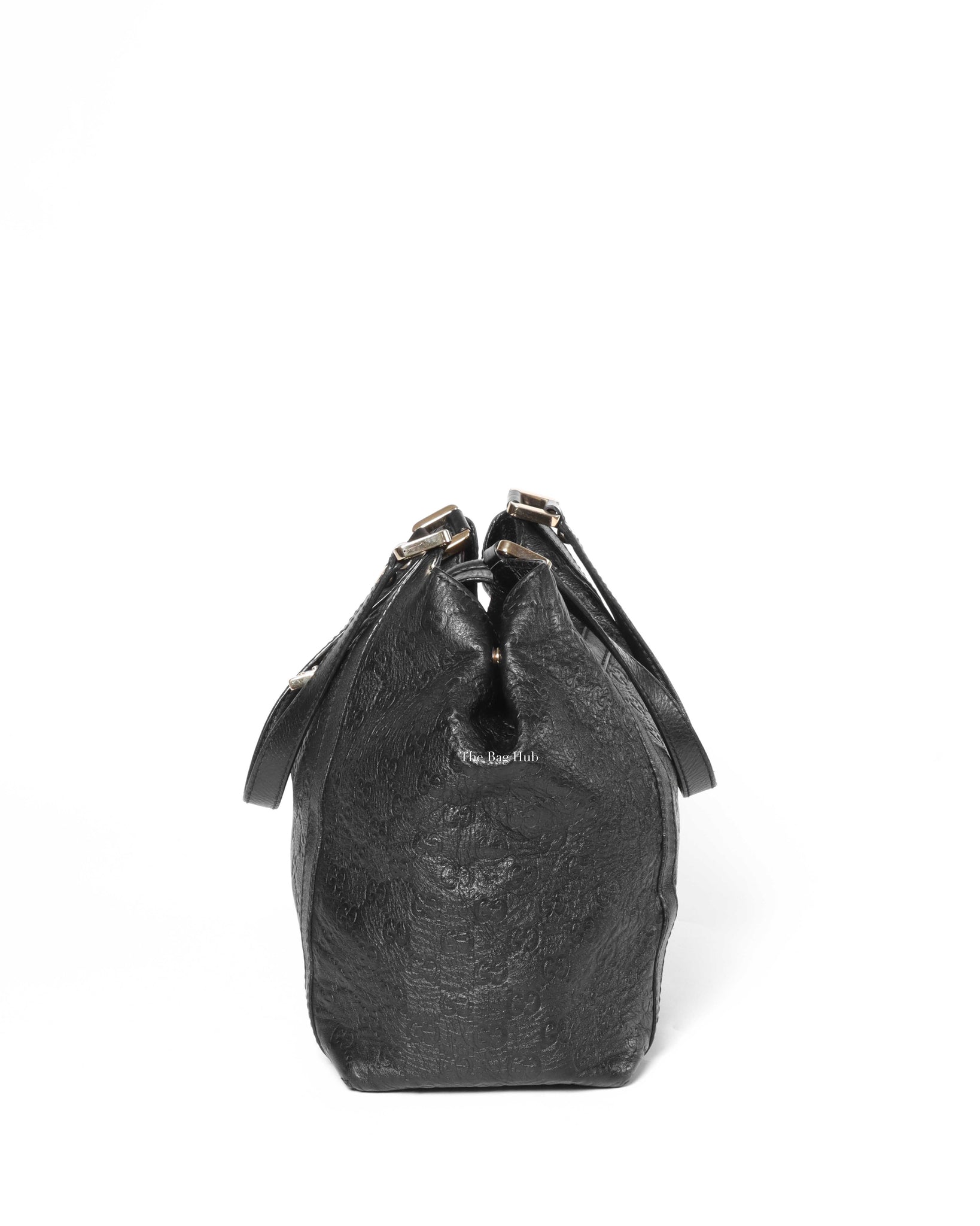 Gucci Black Guccissima Tote Leather Bag-4