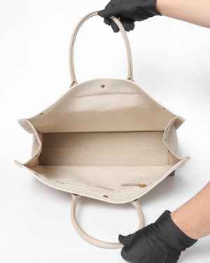 Saint Laurent Beige Canvas Rive Gauche Large Tote Bag-11