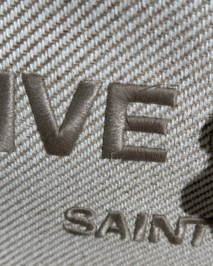 Saint Laurent Beige Canvas Rive Gauche Large Tote Bag-19