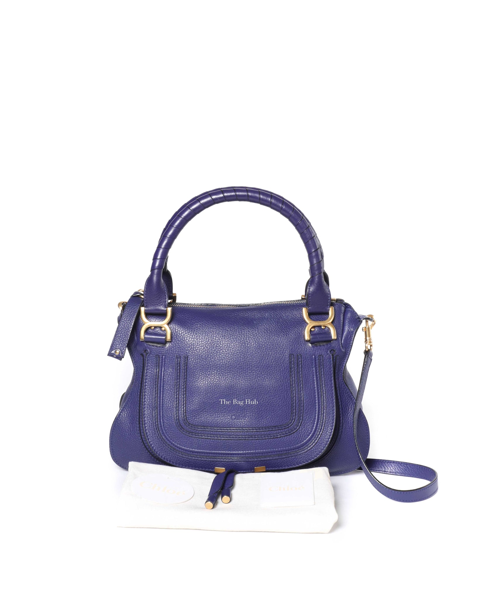 Chloe Blue Medium Marcie Shoulder Bag-13