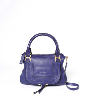 Chloe Blue Medium Marcie Shoulder Bag-2