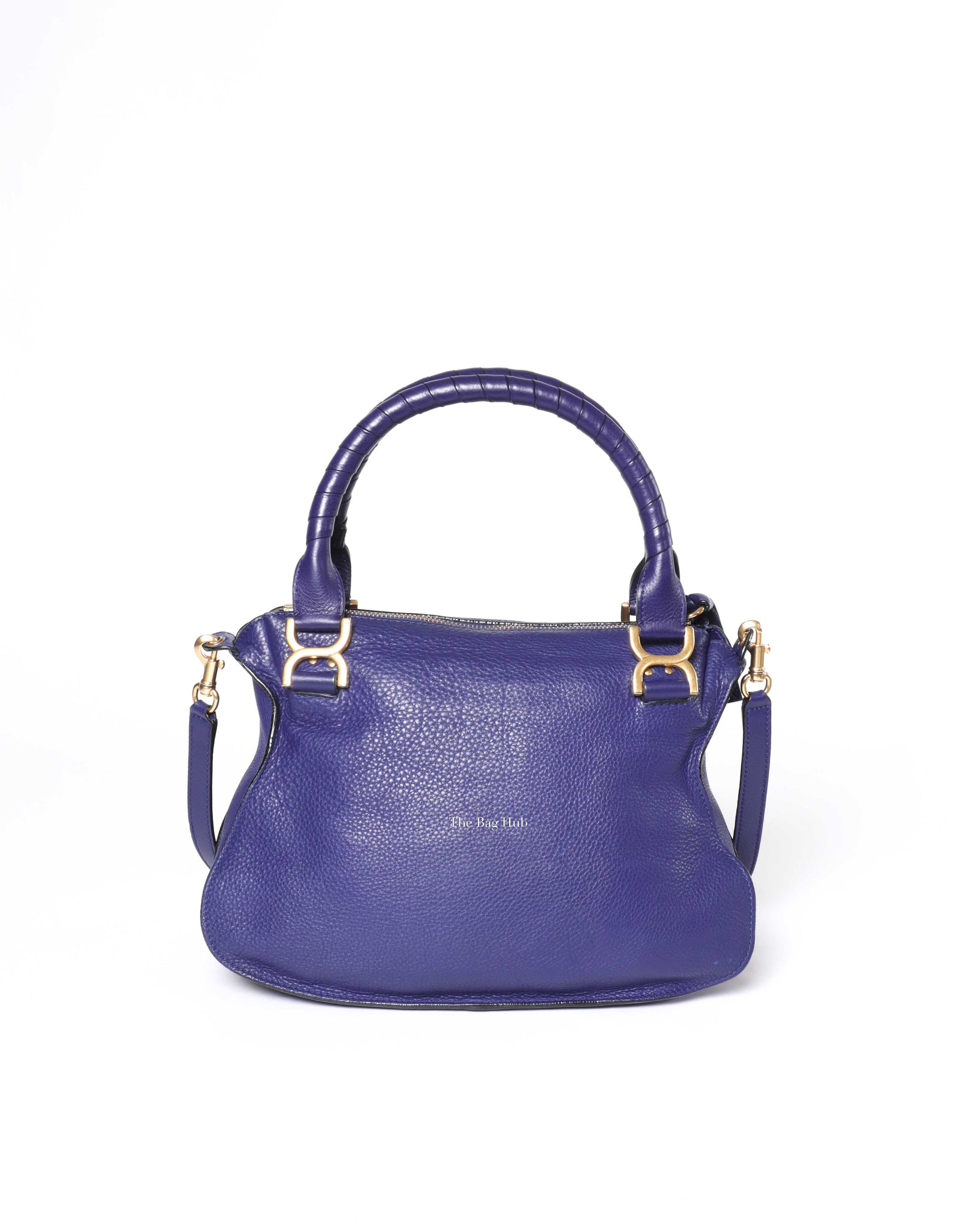 Chloe Blue Medium Marcie Shoulder Bag-3