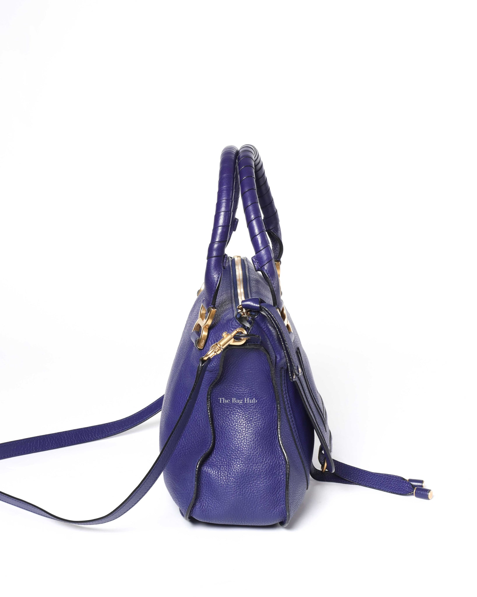 Chloe Blue Medium Marcie Shoulder Bag-4