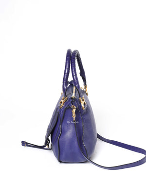 Chloe Blue Medium Marcie Shoulder Bag-5