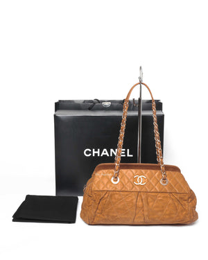 Chanel Mustard Iridescent Calfskin Chic Quilt Bowling Bag GHW-14