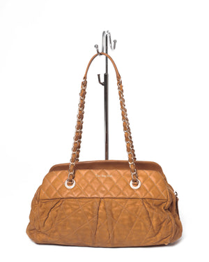 Chanel Mustard Iridescent Calfskin Chic Quilt Bowling Bag GHW-3