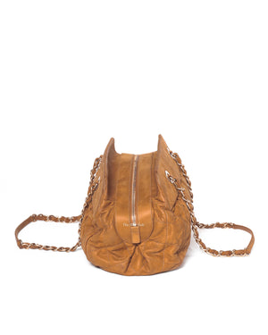 Chanel Mustard Iridescent Calfskin Chic Quilt Bowling Bag GHW-4