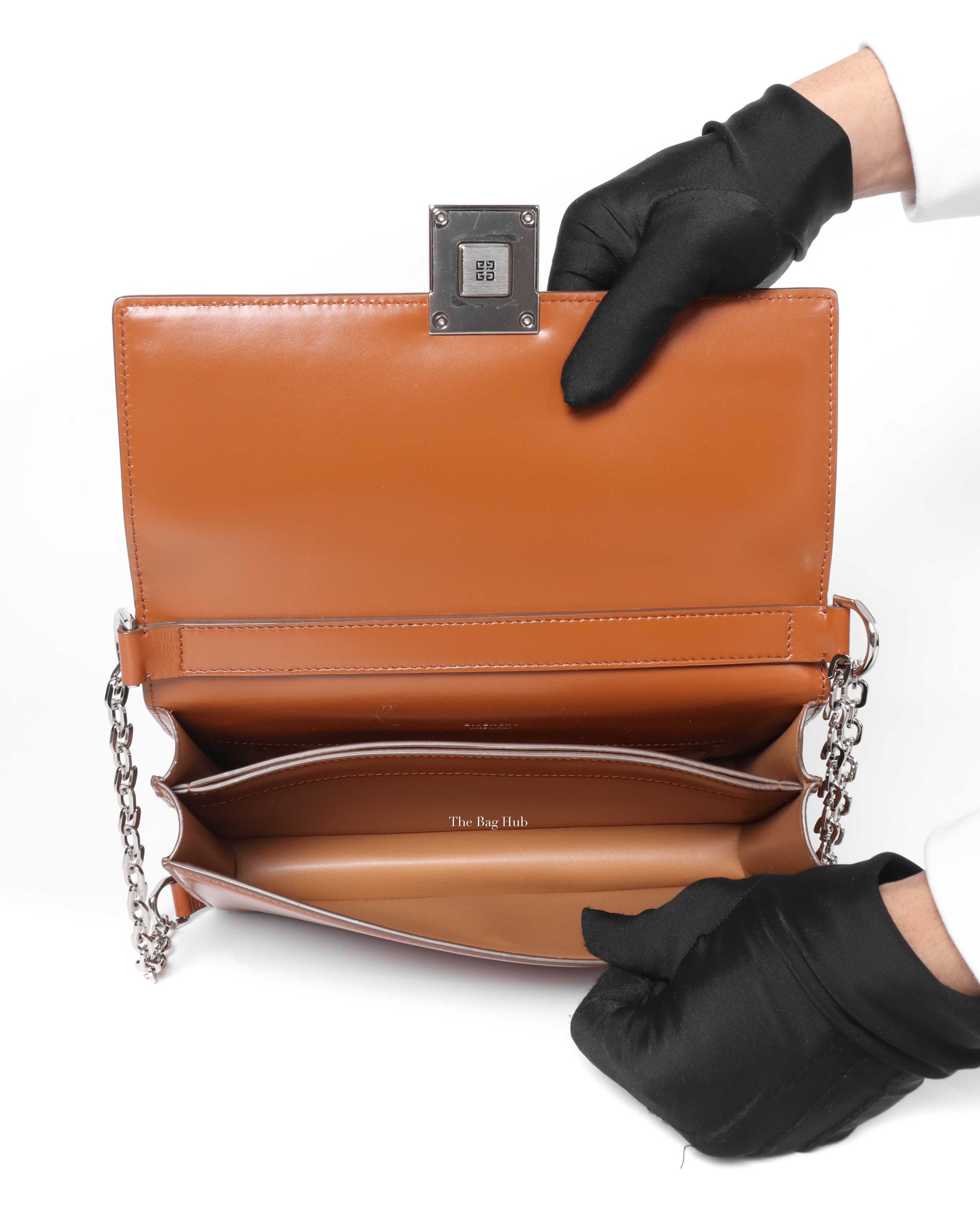 Givenchy Chesnut Calf Leather Medium 4G Chain Bag-11