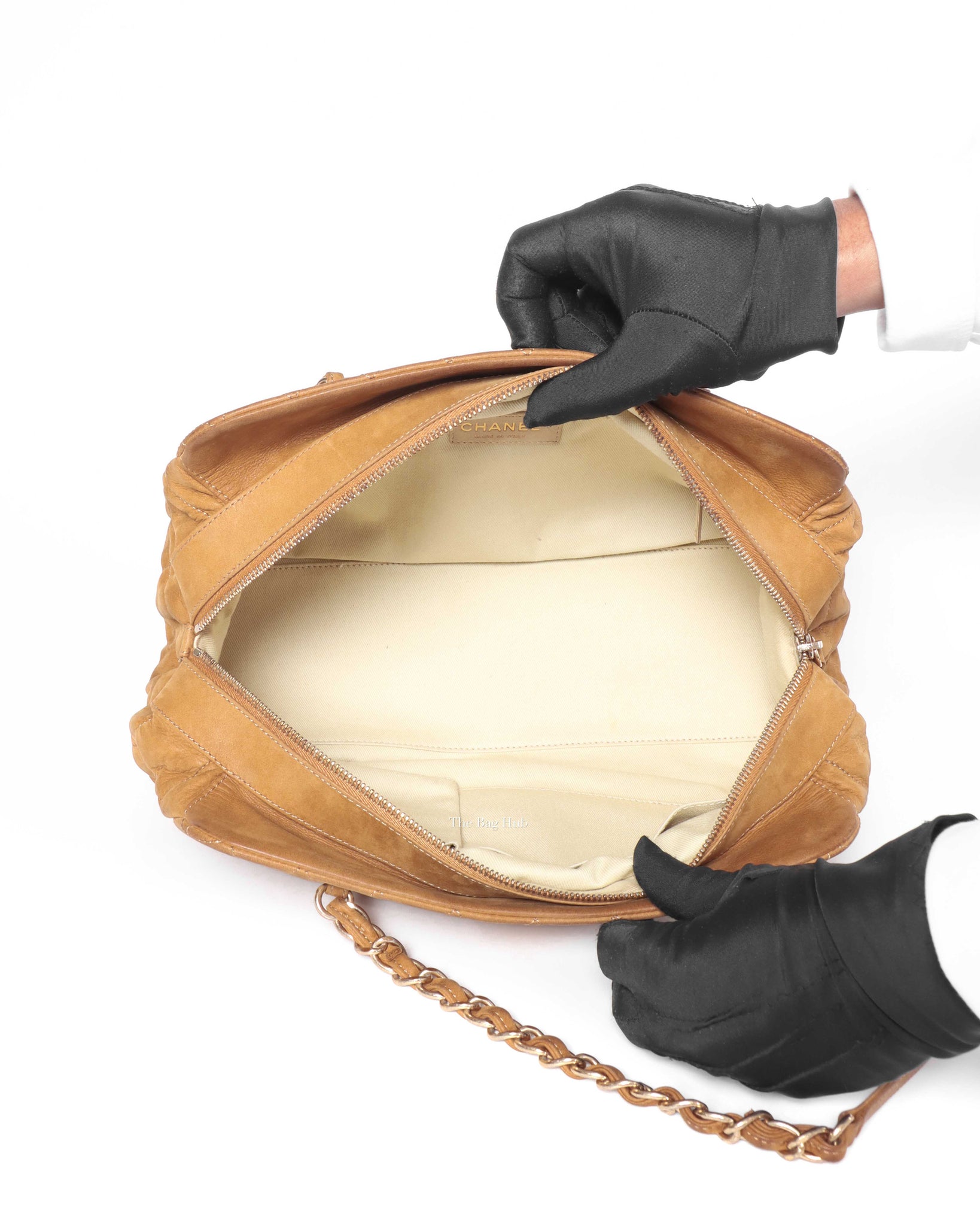 Chanel Mustard Iridescent Calfskin Chic Quilt Bowling Bag GHW-12