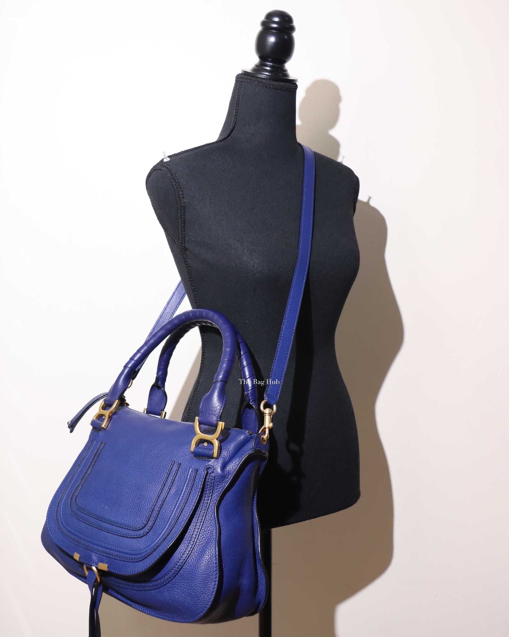 Chloe Blue Medium Marcie Shoulder Bag-12