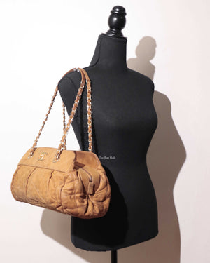 Chanel Mustard Iridescent Calfskin Chic Quilt Bowling Bag GHW-13
