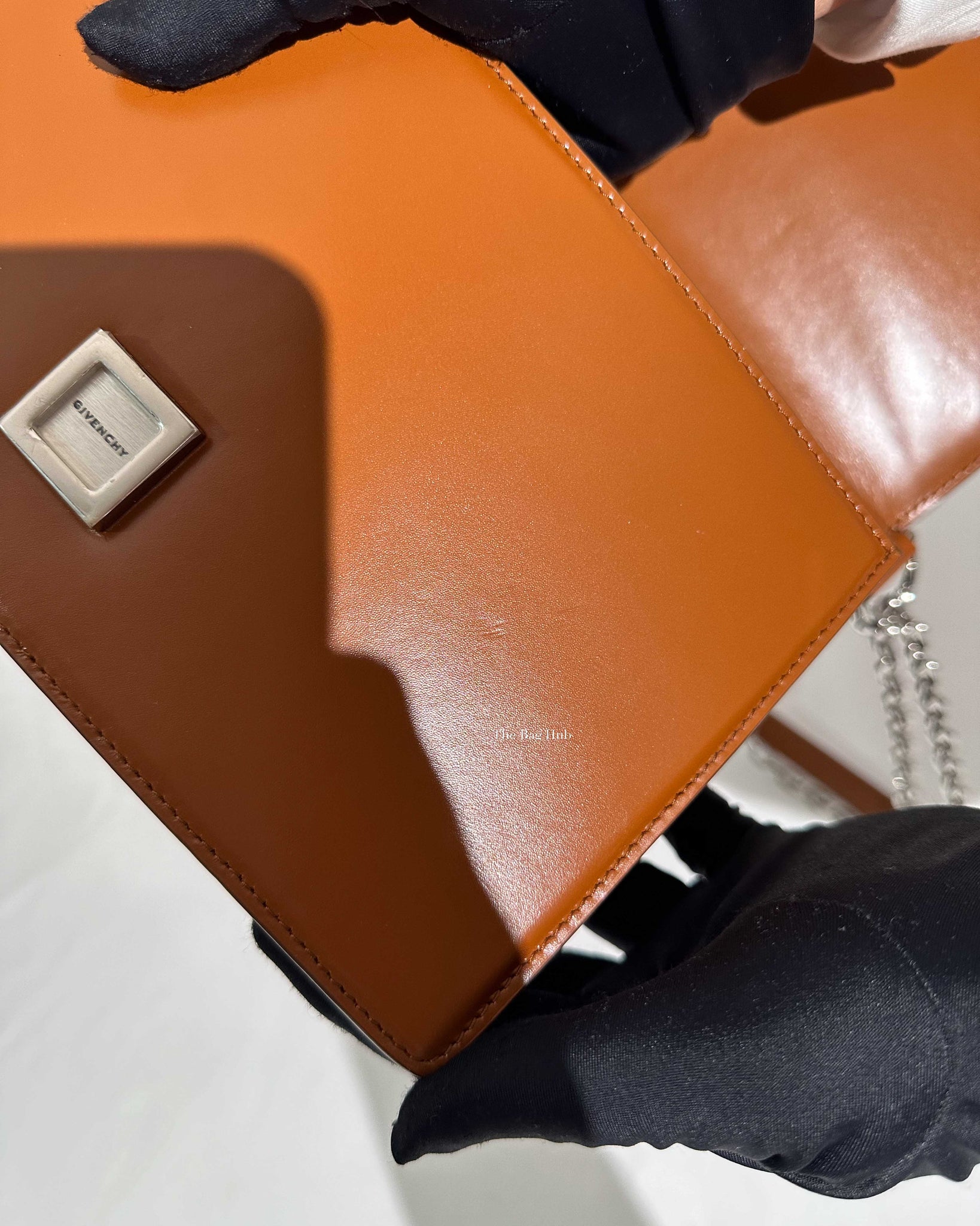 Givenchy Chesnut Calf Leather Medium 4G Chain Bag-18