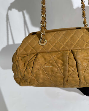 Chanel Mustard Iridescent Calfskin Chic Quilt Bowling Bag GHW-17