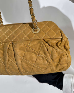 Chanel Mustard Iridescent Calfskin Chic Quilt Bowling Bag GHW-18