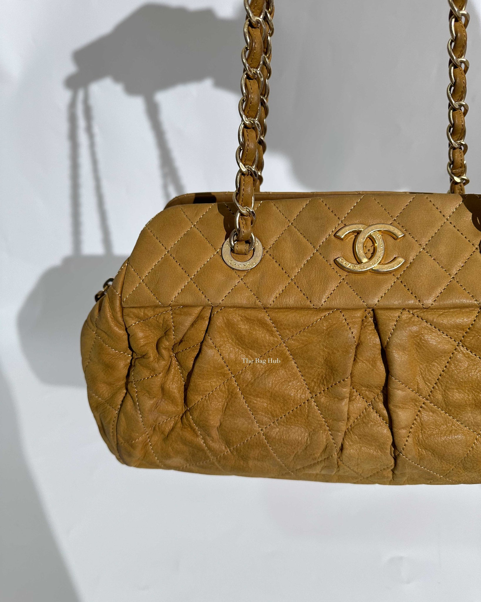 Chanel Mustard Iridescent Calfskin Chic Quilt Bowling Bag GHW-19