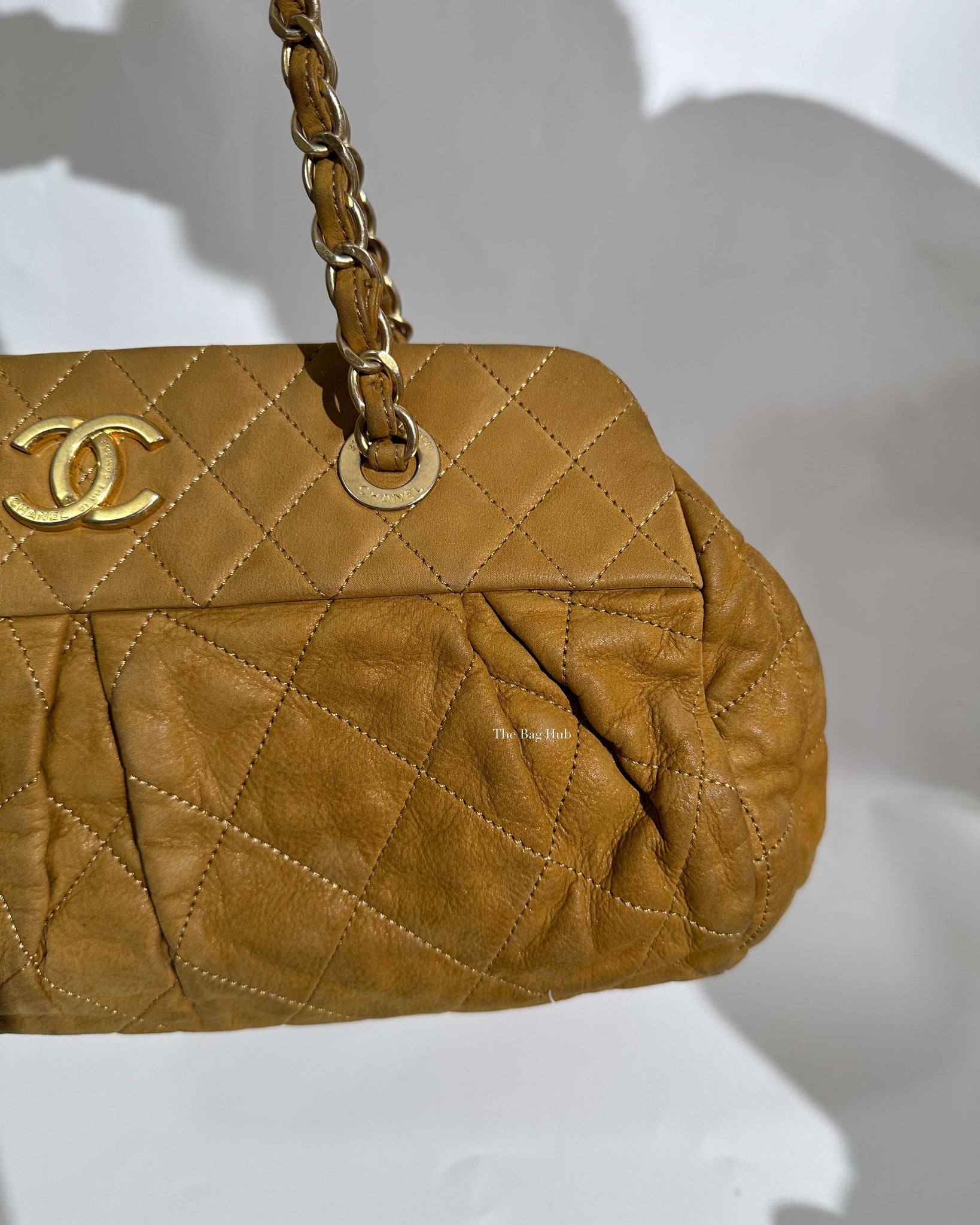 Chanel Mustard Iridescent Calfskin Chic Quilt Bowling Bag GHW-20