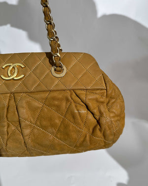 Chanel Mustard Iridescent Calfskin Chic Quilt Bowling Bag GHW-20