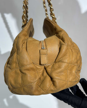 Chanel Mustard Iridescent Calfskin Chic Quilt Bowling Bag GHW-21