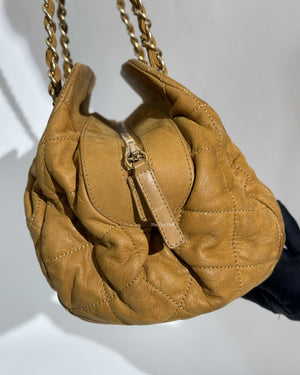 Chanel Mustard Iridescent Calfskin Chic Quilt Bowling Bag GHW-22