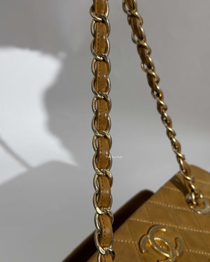 Chanel Mustard Iridescent Calfskin Chic Quilt Bowling Bag GHW-23