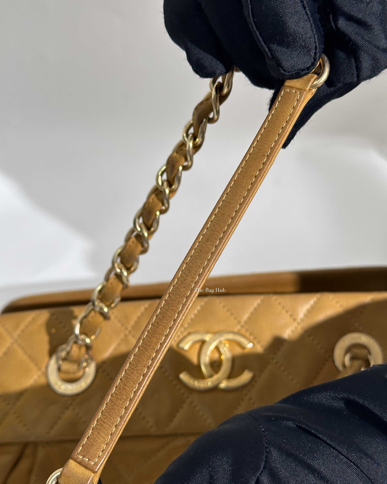 Chanel Mustard Iridescent Calfskin Chic Quilt Bowling Bag GHW-25