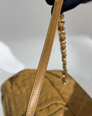 Chanel Mustard Iridescent Calfskin Chic Quilt Bowling Bag GHW-30