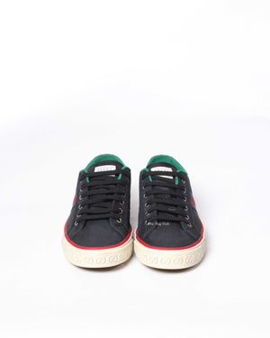 Gucci Black Web Canvas Men's Tennis Sneakers Size 38.5-3