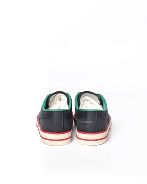 Gucci Black Web Canvas Men's Tennis Sneakers Size 38.5-6