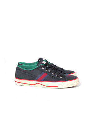 Gucci Black Web Canvas Men's Tennis Sneakers Size 38.5-4