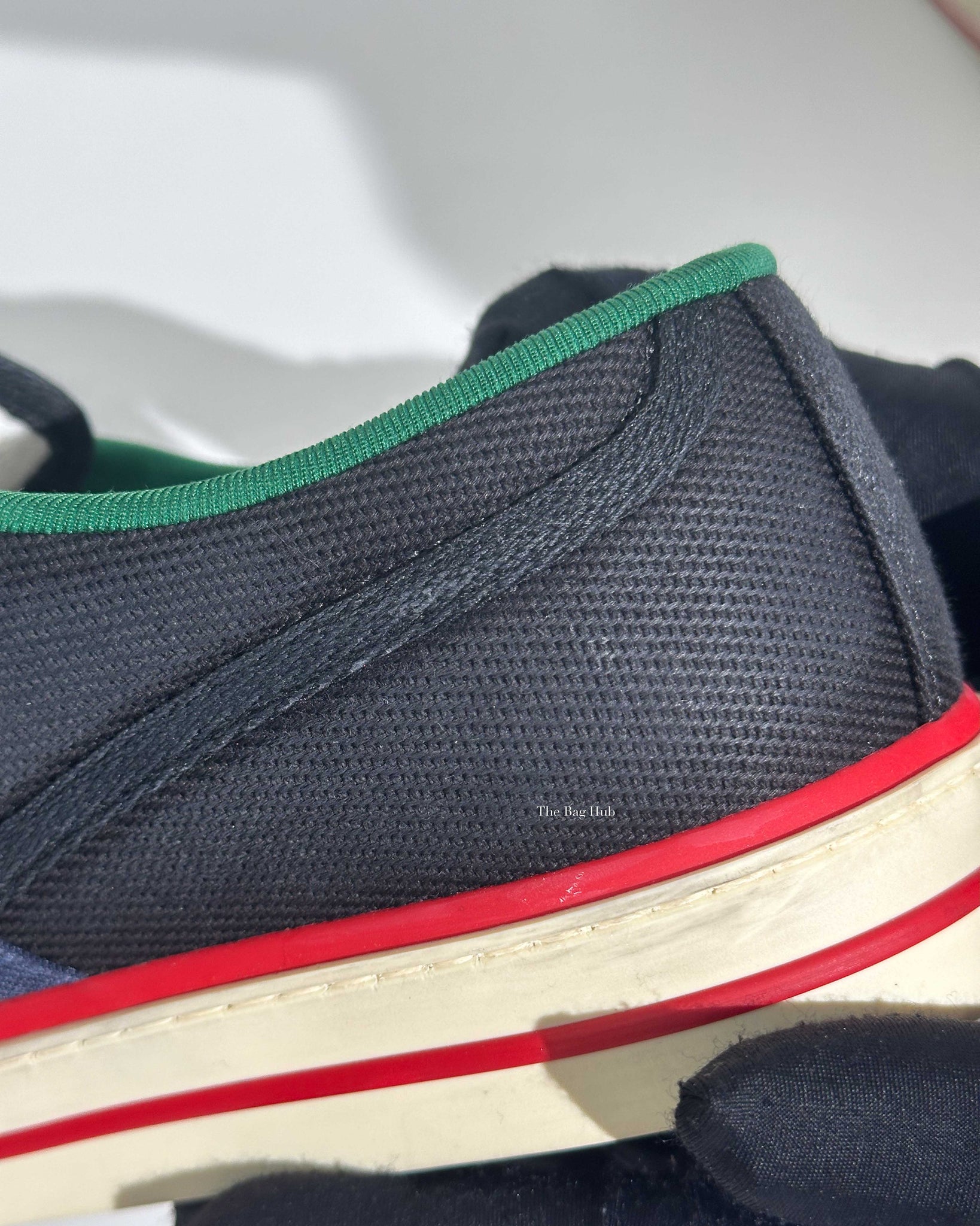Gucci Black Web Canvas Men's Tennis Sneakers Size 38.5-11
