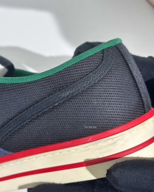 Gucci Black Web Canvas Men's Tennis Sneakers Size 38.5-11