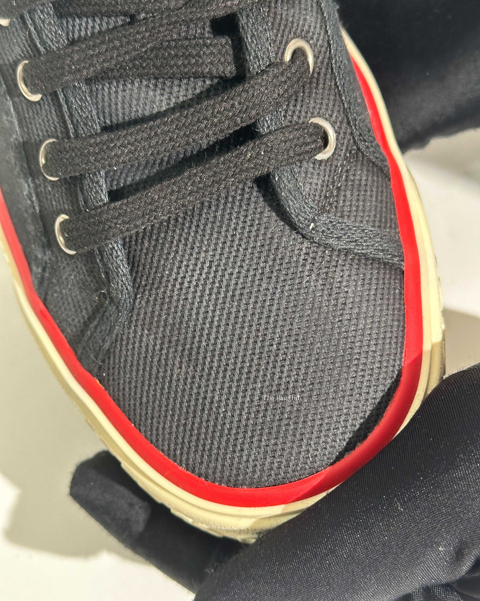 Gucci Black Web Canvas Men's Tennis Sneakers Size 38.5-13