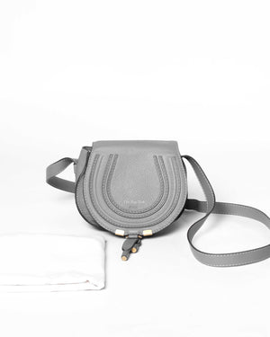 Chloe Wild Grey Small Marcie Saddle Bag-13