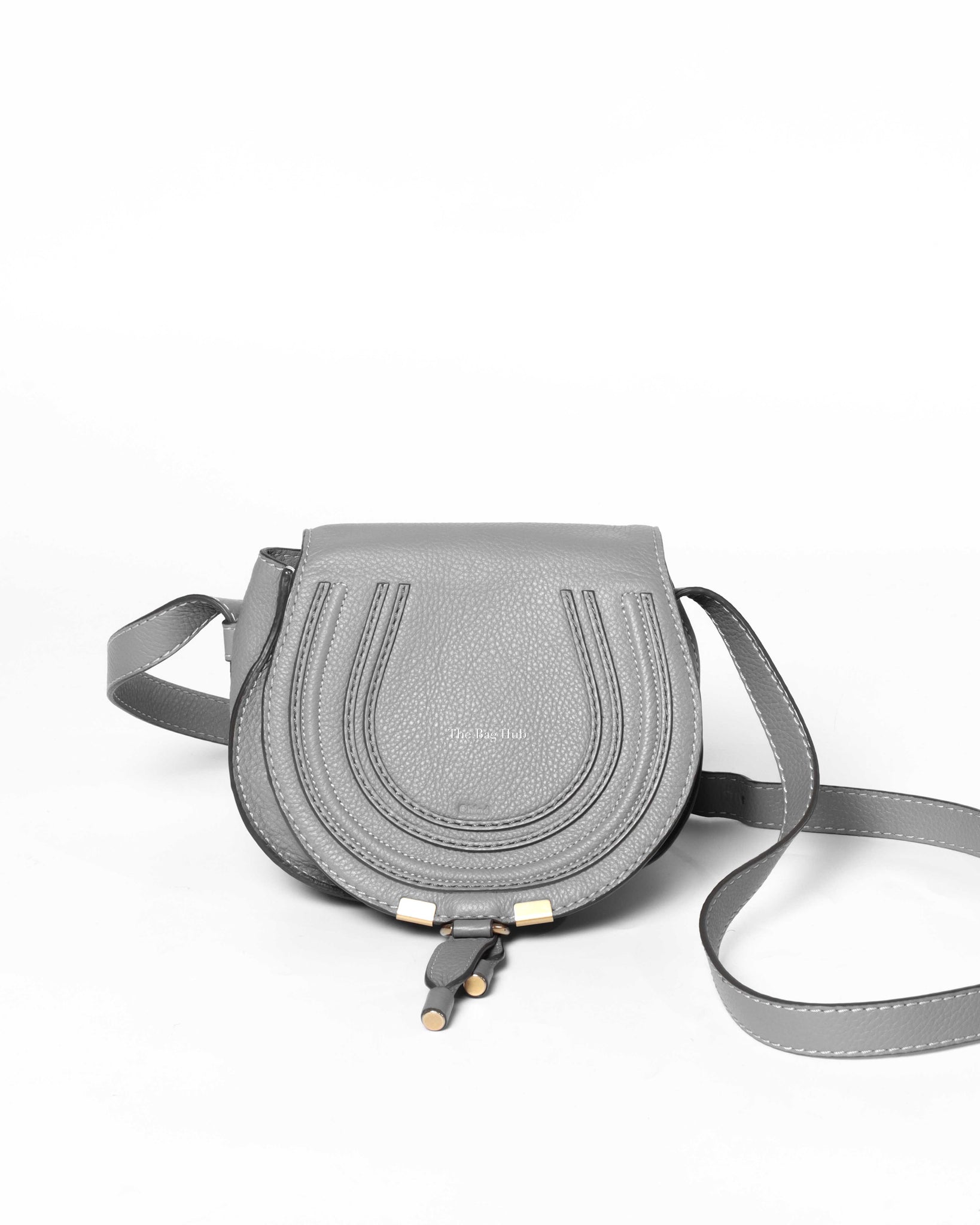 Chloe Wild Grey Small Marcie Saddle Bag-2