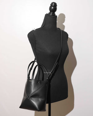 Loewe Black Mini Puzzle Fold Tote Bag-12