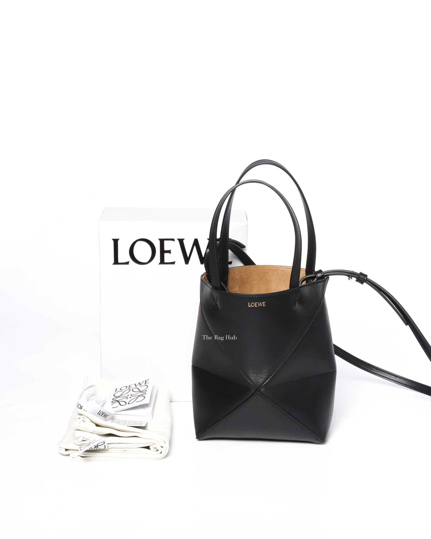 Loewe Black Mini Puzzle Fold Tote Bag-13