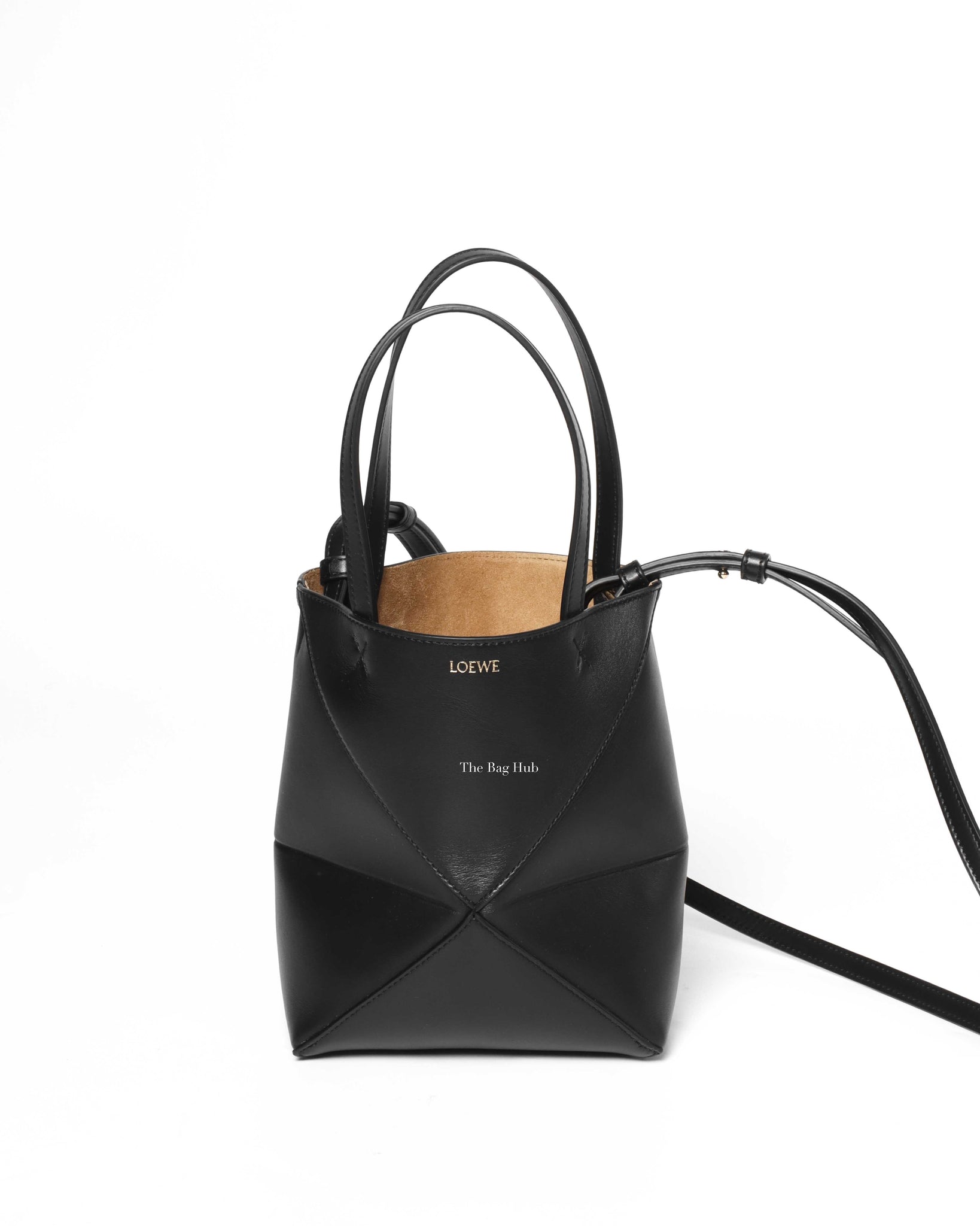 Loewe Black Mini Puzzle Fold Tote Bag-2