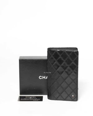 Chanel Black Surpique Leather Long Wallet-12