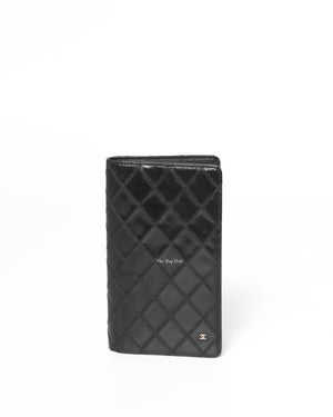 Chanel Black Surpique Leather Long Wallet-2