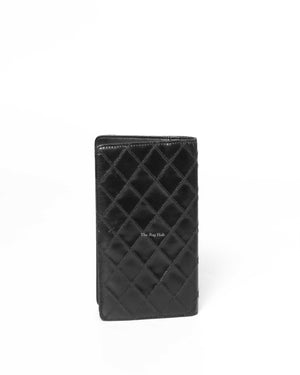 Chanel Black Surpique Leather Long Wallet-3