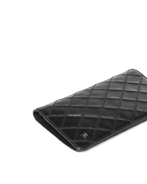 Chanel Black Surpique Leather Long Wallet-7