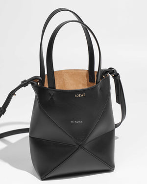 Loewe Black Mini Puzzle Fold Tote Bag-1