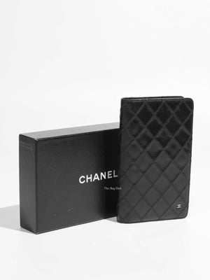 Chanel Black Surpique Leather Long Wallet-1