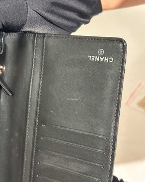 Chanel Black Surpique Leather Long Wallet-13