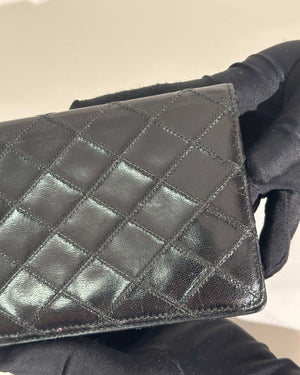 Chanel Black Surpique Leather Long Wallet-16